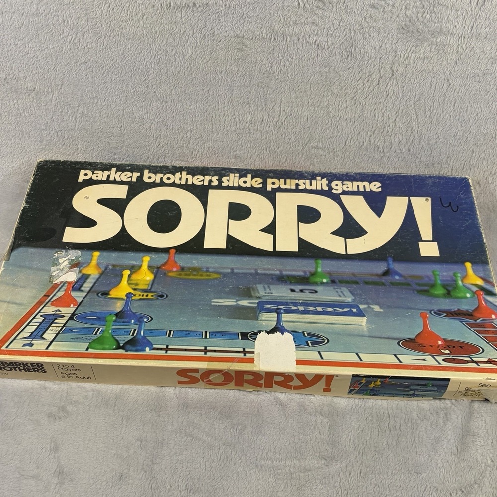 Sorry! Board Game 1972 Parker Brothers Vintage Complete 100% No. 390